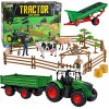 Veľká farma – traktor s prívesom, zvieratá a farmári, 45 dielov