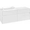 VILLEROY & BOCH Collaro závesná skrinka pod umývadlo na dosku (umývadlo vľavo), 4 zásuvky, s LED osvetlením, 1400 x 500 x 548 mm, Glossy White, C117B0DH
