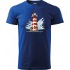 Sablio Tričko s potlačou Maják - modré 3XL
