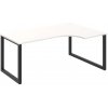 Hobis Pracovný stôl UNI O, ergo, ľavý, 180x75,5x120 cm, biela/čierna