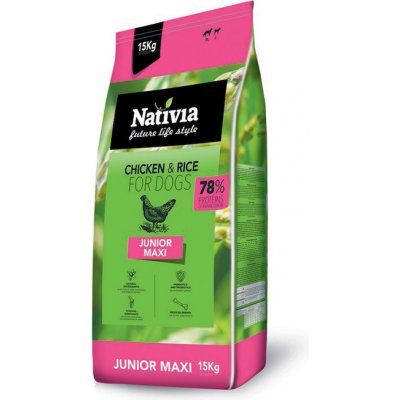 NATIVIA Dog JUNIOR MAXI Chicken & Rice 15 Kg