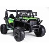 Beneo Elektrické autíčko UTV 24V, zelené, dvojmiestne, 2 x 200 W Motor, EVA kolesá, odpružené nápravy, ektrická brzda, čalúnené sedadlo, 2,4 GHz DO, LED Svetlá, USB, AUX
