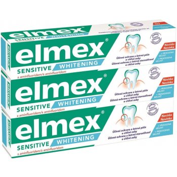 Elmex Bieliace zubná pasta pre citlivé zuby Sensitive Whitening 3 x 75 ml