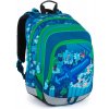 Bagmaster ALFA 21 B školský batoh - kocky modrý 23 l 200102