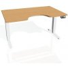 Hobis Pracovný stôl Motion Ergo, PO, 3S, 140x61-128x90 cm, buk/biely