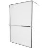 MEXEN/S - KIOTO Sprchová zástena WALK-IN s poličkou a držiakom uterákov 120 x 200, transparent/čierna 8 mm, chróm 800-120-121-01-70