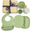Martons jedálenská sada silikónová s prísavkou 7-dielna (Olive green)