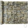 Tectake 402709 balkónová zástena s kovovými zosilnenými okami, kamenný vzhľad, 90 cm