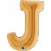 Balón Fóliový písmeno 40' J zlatý taliansky na hélium