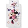 Carbotex Detské obliečky do postieľky Minnie a Motýliky, 100 x 135 cm, 40 x 60 cm