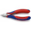 KNIPEX Bočné cvikacie kliešte KNIPEX na elektroniku, zrkadlové, 2f plast návlek, tvar 7, 115 mm