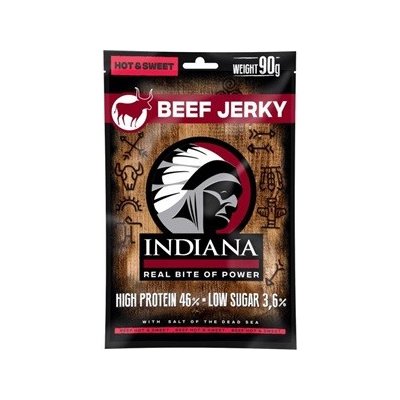 Indiana Jerky sušené hovädzie mäso Hot & Sweet 90g