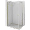 Mexen Roma Duo, sprchovací kút 100 (dvere) x 90 (dvere) cm, 6mm číre sklo, zlatý profil, 854-100-090-50-00-02