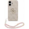 Guess PU 4G Metal Logo Strap zadný kryt pre iPhone 17 Pink