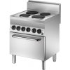 Elektrický sporák 4 plotýnky s elektrickou troubou, GN1/1, 700x650x870 mm | BARTSCHER, 650 Snack inox