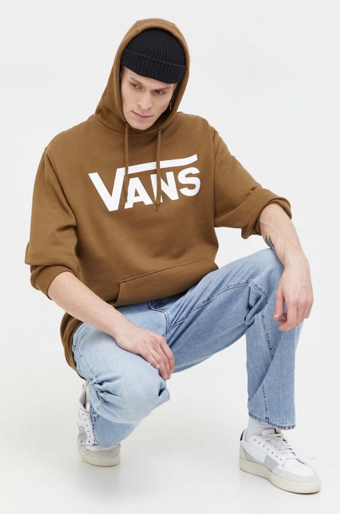 Vans pánska zelená s kapucňou s potlačou VN0A456BBYW1