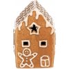Vianočné dekorácia Perníkový domček I s LED osvetlením, keramika, 9 cm