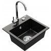 MEXEN/S MEXEN/S - Milo granitový drez 1-miska vrátane batérie Telma, čierna/strieborný 6505-73-670200-00