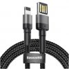 Baseus Cafule USB to Lightning Double Sided 2.4A 1m Grey/Black, CALKLF-GG1