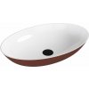 Polysan BANERA OVAL umývadlo na dosku, liaty mramor, 60x40cm, biela/hnedá mat 14397.72