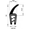 Pryžový profil EPDM A1 501 - 8.8 x 24 x 13.3 mm (plech 1-2.5mm)