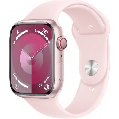 Apple Watch Series 9 GPS + Cellular 45mm Pink Aluminium Case with Light Pink Sport Band - S/M - MRMK3QC/A