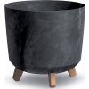 Prosperplast nabbi Plastový kvetináč na nožičkách DGTL300LE 29,8 cm - antracit