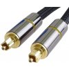 Kábel PremiumCord Optický audio Toslink, OD-7mm, 1m, strieborno-zlatá