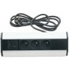 FK technics Rohová zásuvková lišta 3x 230V + USB-A 3,1A + USB-C 15,5W 230V FK0223 + záruka 3 roky zadarmo