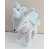 METOO Plyšová hračka Jednorožec šedo - mintový L