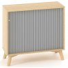Interier Říčany Policová skriňa ALFA ROOT, žalúziové dvere RAL9010, 1 polica, 100x45x88,7cm, dub