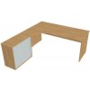HOBIS Pracovný stôl Gate, ergo, pravý, 180x75,5x200 cm, dub/dub