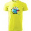 Ocko superman - dievča a dievča - Klasické pánske tričko vyššej gramáže - XL ( Neonová žltá )