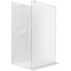 CERANO - Sprchová zástena Walk-in Onyx Duo Ľ/P - 8 mm - guľatá vzpera - biela matná, mliečne sklo - 130x200 cm