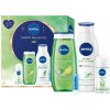 GIFT SET Nivea Happy Balance(SG 250ml+telové mlieko 400ml+roll-on 50ml+Labello Hydro care)