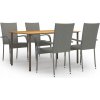Zostava záhradného nábytku z dreva VidaXL, sivá, 5-dielna