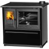 PLAMEN / KRB-TECH liatinový sporák na drevo PLAMEN 850 GLAS čierny pravý, VÝVOD DO KOMÍNA NA SPORÁKU pravý zadný vývod