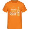 E190 Tričko - Zachráň vodu - pi pivo - Oranžová - XXL - Pánske