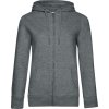 B&C Mikina QUEEN Zipped Hood s kapucí a zipem, dámská COT01W03Qx4804-heather mid XL Melír šedá střední