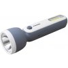 1-LED 3W + COB 1W ručná baterka s 1200mAh batériou, šedá, micro USB kábel