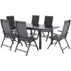 Livarno home Hliníkový rozkladací záhradný stôl Houston/Toronto + Hliníkové kreslo Houston, 6 kusov (800012135)