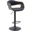 Design-Shop Barová stolička Kingston B - koženka, čierny rám - čierna/šedá