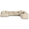 Micadoni Modulárna sedačka Martina, 6-miestna, pravý roh – svetlá béžová