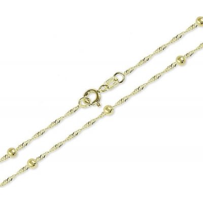 Brilio Zlatý náhrdelník Lambáda s guličkami 273 115 00006