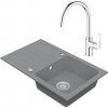 Granitový drez Vima s batériou Grohe Bau Loop 480x780 mm sivý