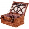 Koš piknikový - s vybavením pro 4 osoby, proutěný, barva hnědá