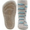 Detské protišmykové ponožky Ewers Stoppersocken SoftStep Autos - dkl beige mel 31-34
