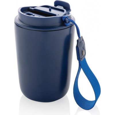 Cuppa z RCS Termohrnček recyklovanej nerezovej ocele s lanyardom modrá 380 ml