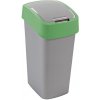 Kôš Curver® FLIP BIN 45 lit., šedostrieborný/zelený, na odpad
