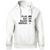 Play Eat Sleep Repeat game - Oversized mikina dámská Moon - kratšia + širšia - XL ( Biela )